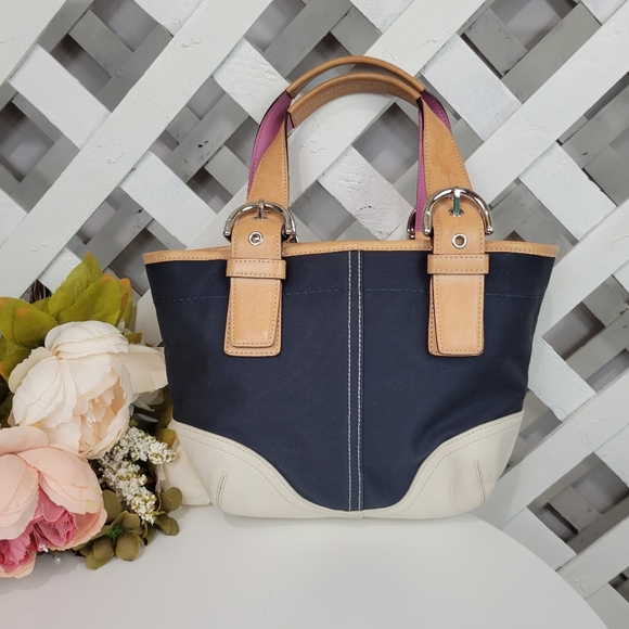 Vintage Coach Mini Soho Canvas and Leather Tote - Picture 3 of 14